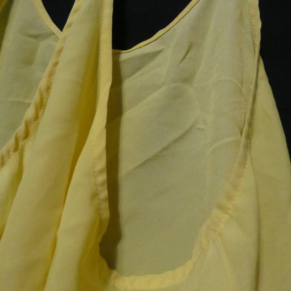 H&M | size 8 | Pastel Yellow Stylish Spaghetti Strap Chiffon Top | Camisole - Picture 10 of 13